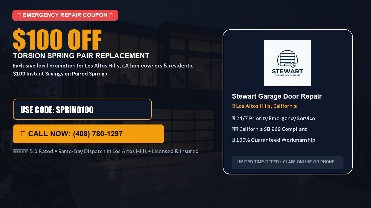 $100 OFF Heavy-Duty Torsion Spring Pair Replacement in Los Altos Hills, CA
